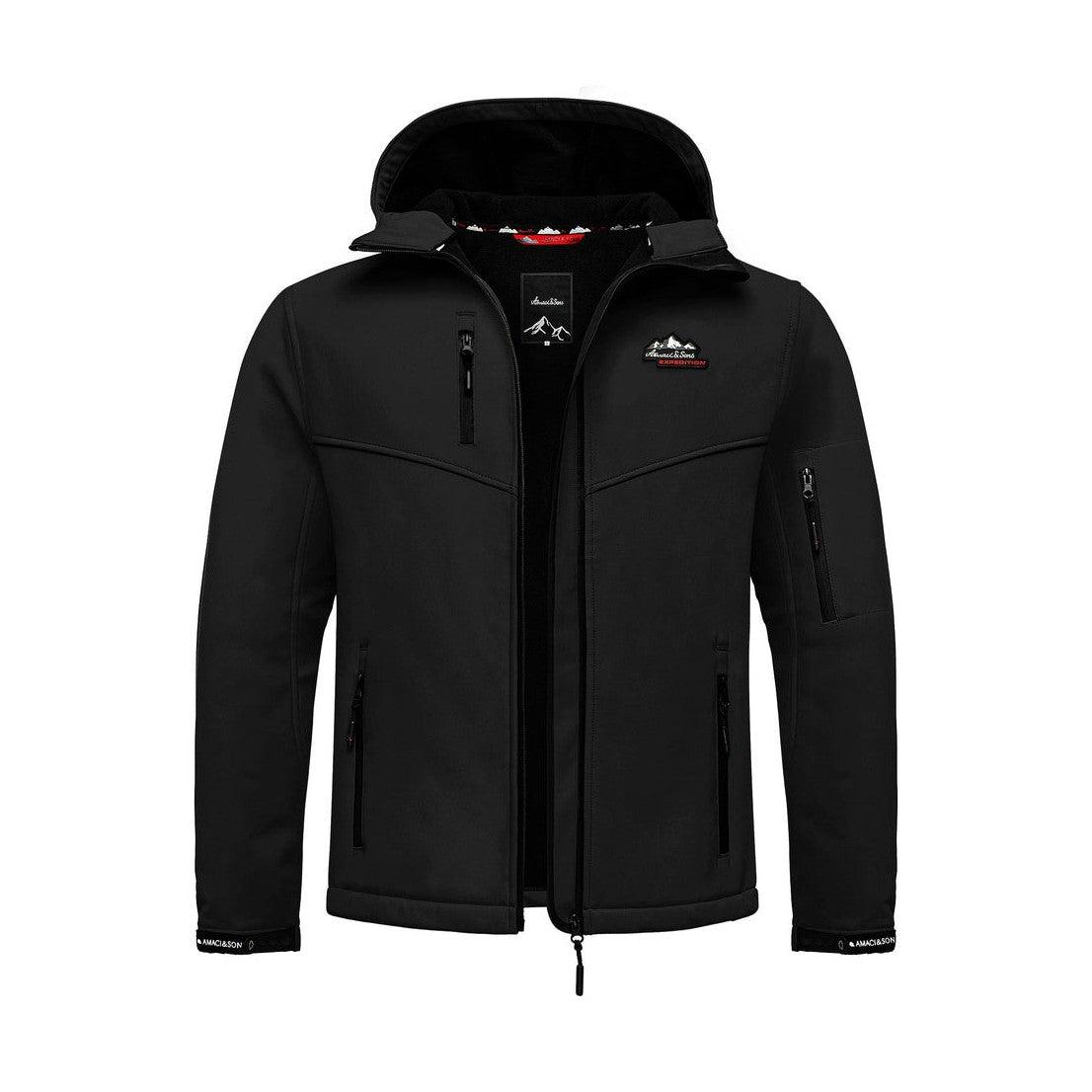 Amaci&Sons Steppjacke Hybrid Softshell Für Herren – Outdoor-Kapuzenjacke Mit Daunenfüllung, Modell 9111